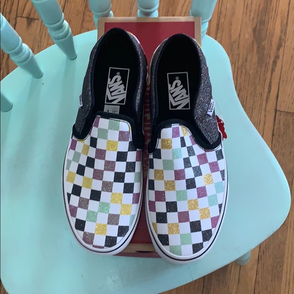 Vans asher glitter checkerboard Clearance
